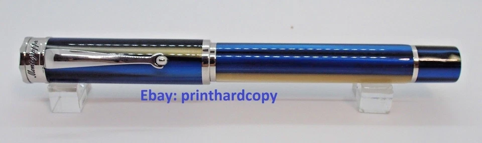 Caneta-tinteiro Montegrappa Ducale Mare nova em folha acabamento prata. - Imagem 3 de 4