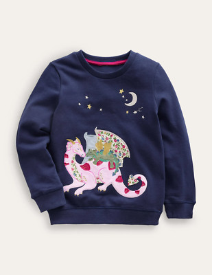 MWT Mini Boden Logo Applique Sweatshirt