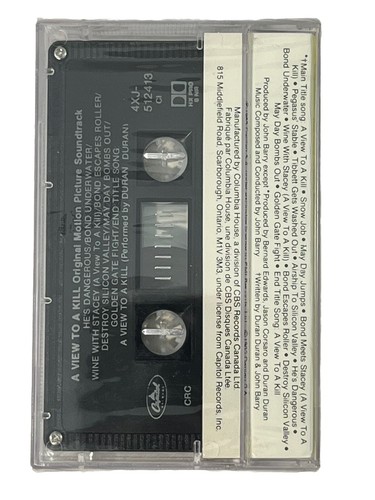 007 A View To A Kill Soundtrack Cassette Tape 1985 Duran Duran New Sealed Canada - Picture 3 of 8
