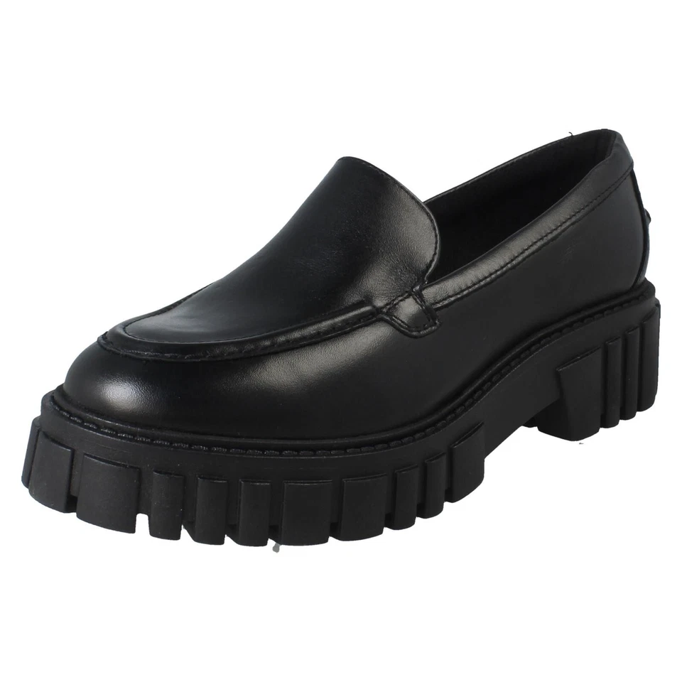 Femmes Clarks' Page Mocassin 'Gros Cuir Noir Ou Verni Chaussures à Enfiler - Photo 3/3