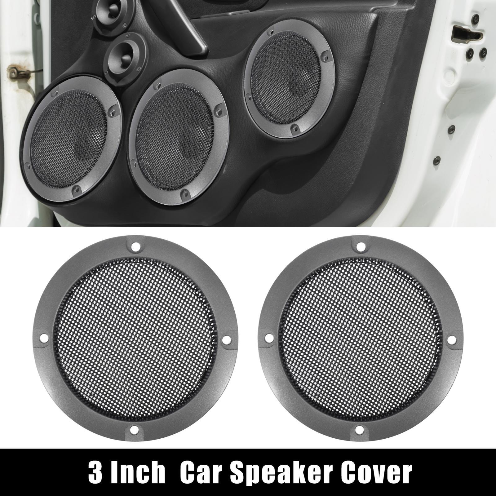 2pcs 3" Titanium Tone Car Audio Speaker Cover Mesh Subwoofer