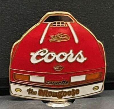 VRHTF VTG RARE NHRA ''TOM THE MONGOOSE MCEWEN 'COORS CORVETTE'' PIN 1.5'' X 1.5''