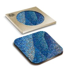1 x Boxed Square Coasters - Old Ceramic Mosaic Tiles  #3525