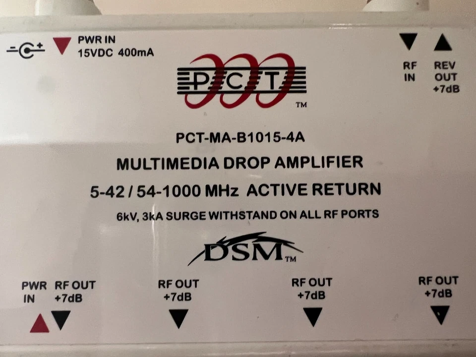 Cable TV SIgnal Booster PCT Drop Amplifier PCT-MA-B1015-4A - Image 3 of 4
