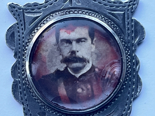 Boer War Silver Fob Medal Soldier Portrait Birmingham Hallmarked 1899 8g - Picture 6 of 11
