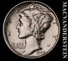 1945 Mercury Dime- Silver- Scarce Better Date- No Reserve #L5400