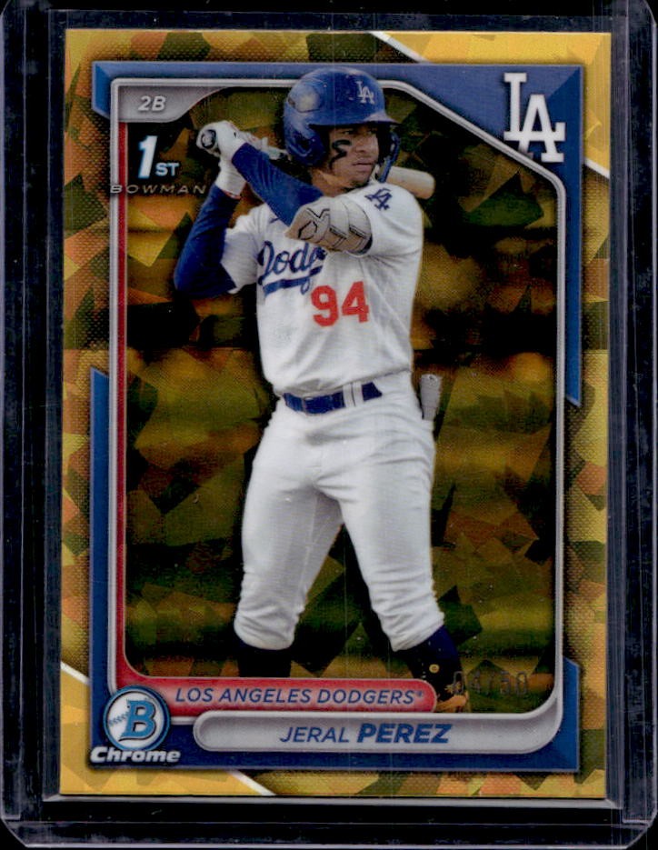 2024 Bowman Chrome Sapphire Jeral Perez 1st Gold #4/50 Dodgers