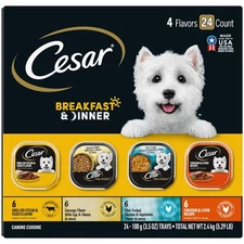 Cesar Wet Dog Food Home Delights  Classic Loaf in Sauce, Breakfast  Dinner Va...