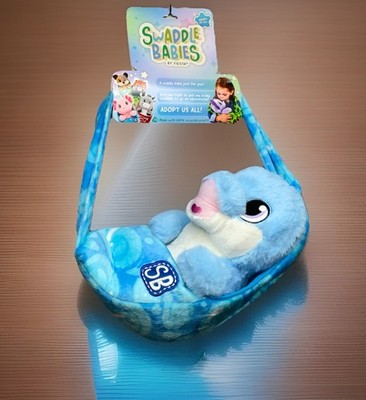 Swaddle Babies 9 Inch Dolphin Plush Toy With Sling-Soft Cuddly Marine Friend 