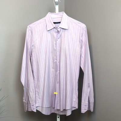 Zachary Prell Lavender Striped Button-Up Dress Shirt Men s Medium