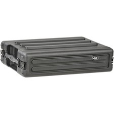 SKB 2U Roto-Molded Shallow Rack Case with Steel Rails
