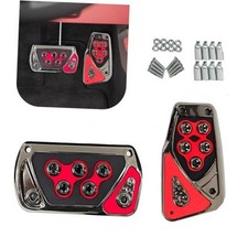 Car Transmission Brake Pedal Cover, 2.55In x 5.11In Automatic Pedal 2 PCS Red