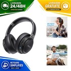 Casque Bluetooth Uliptz WH202A 65 h Stéréo HiFi Pliable Noir
