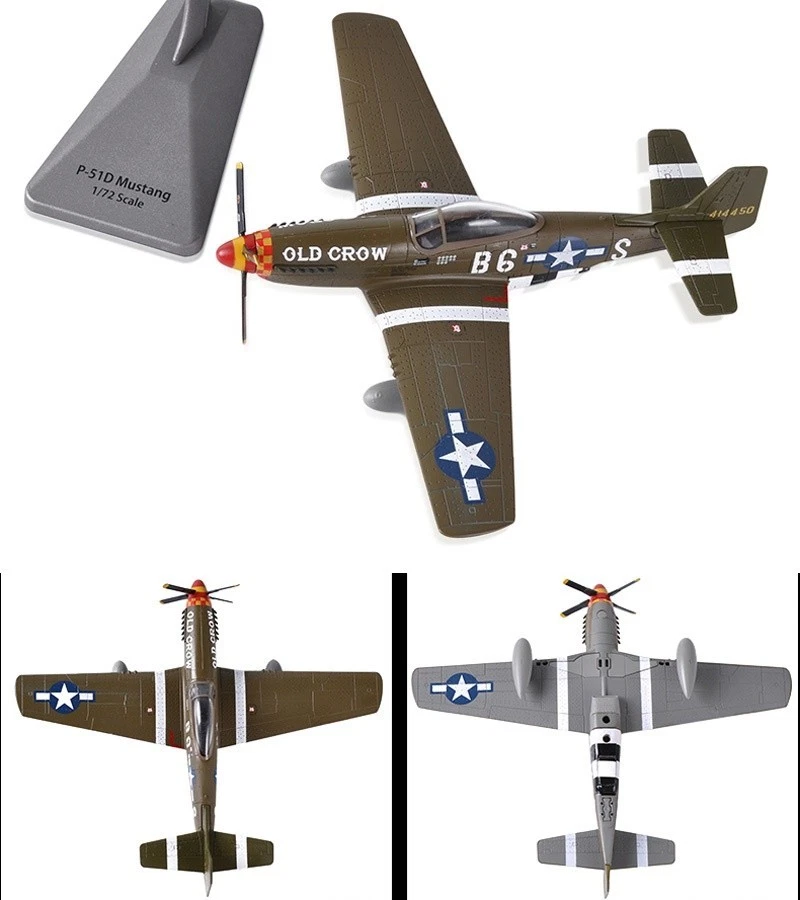 1:72 WW2 USAF P-51D Mustang "OLD CROW" Fighter Model Diecast Military Collection - Image 4 of 4