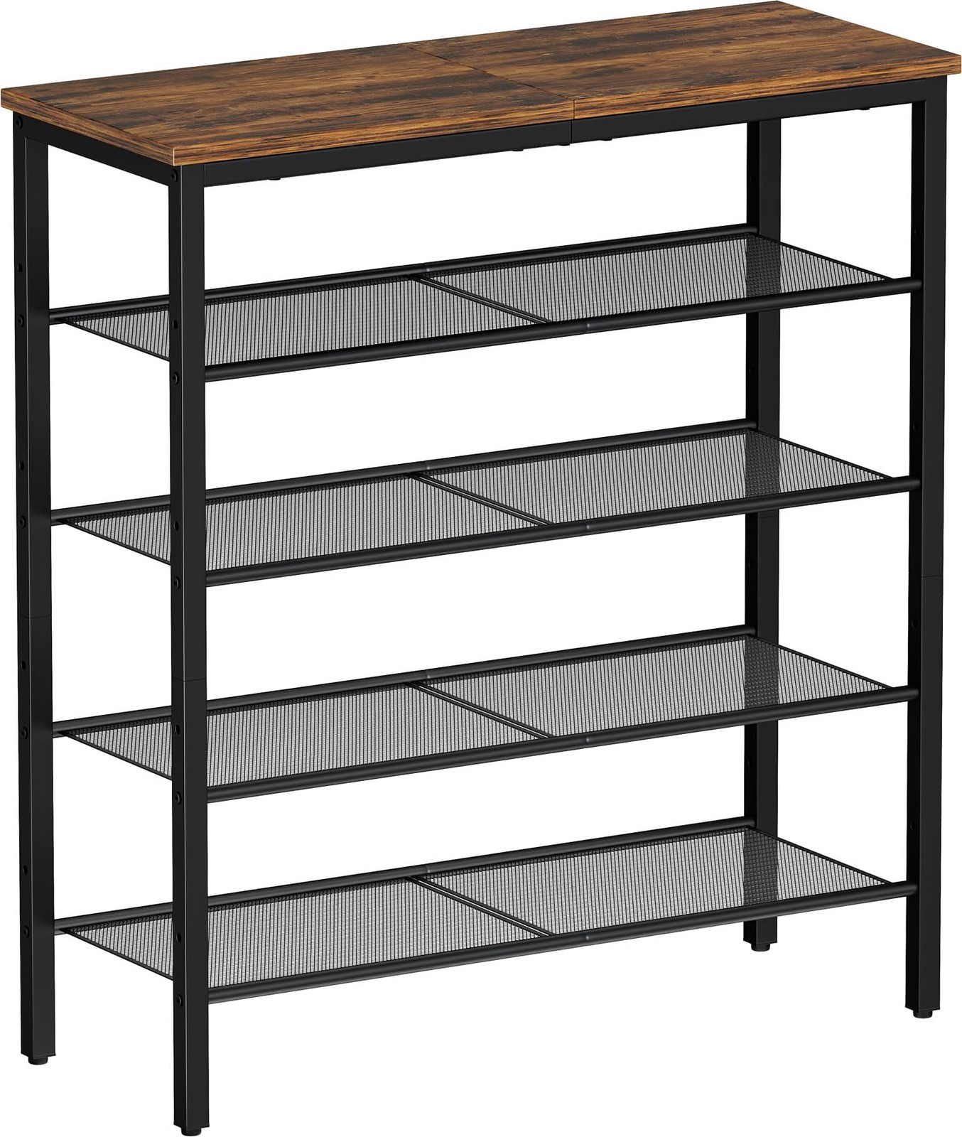 5-Tier Metal Mesh Shoe Rack Organizer Holds 15-20 Pairs