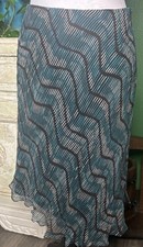 Vtg Y2K Asymmetric Bias Silk Slip Skirt-Medium 90s Grunge Fairy Boho Whimsical