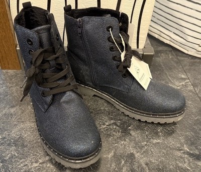 Tom Tailor   Boots Stiefel Stiefelette Dunkelblau Glitzernd Damen Schuhe Gr. 39
