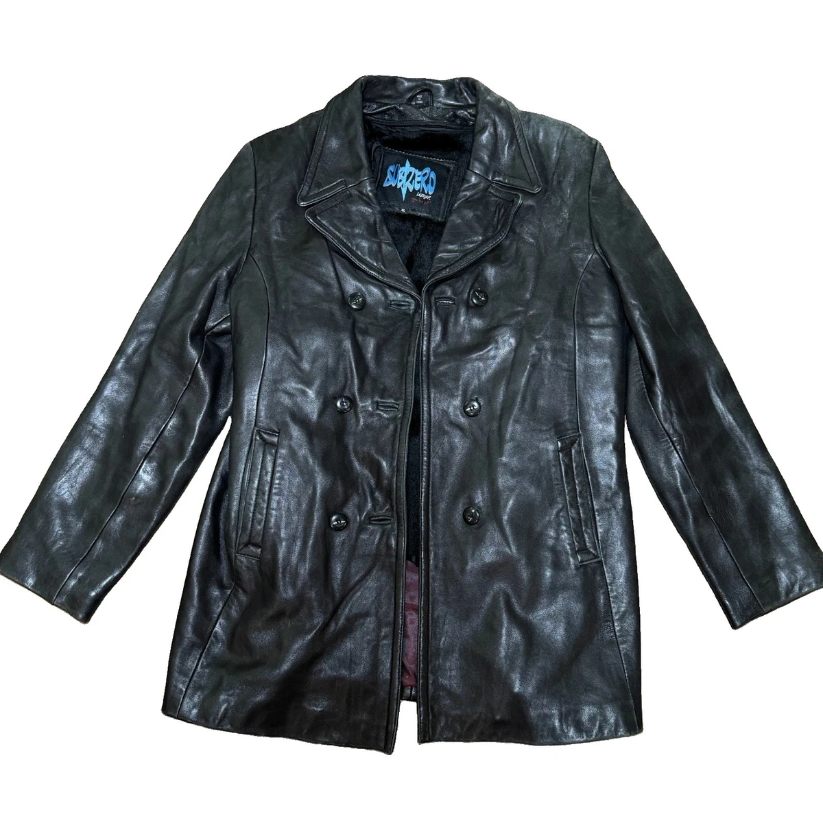 Leather Outer Shell Coats, Jackets & Vests Pea Coat for Men for