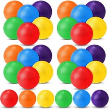 Macarrie 30 Pcs Playground Balls 6 Inches Dodgeball Kick Balls for Kids Adults C