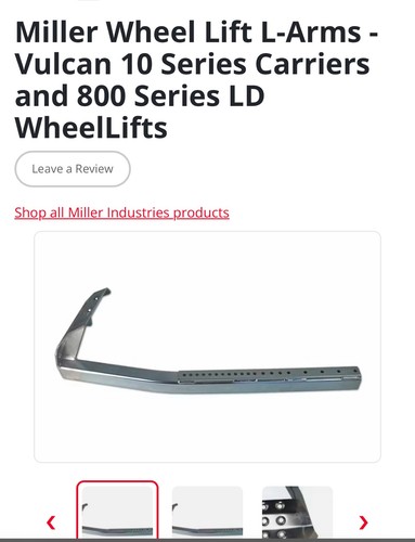 MILLLER ROLLBACK WHEEL LIFT L ARM SCOOPS. BOTH SCOOPS