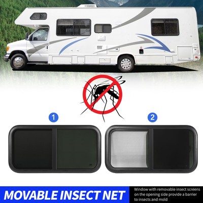 _for 26 31mm Wall Thickness Horizontal Sliding RV Window 35.4 X 17.7in Black
