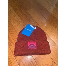 Columbia Youth Whirlibird Cuffed Beanie Red Marled Knit Winter Hat CY3305602 NEW