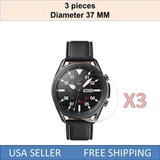 3 pack 37 mm Size Round TPU Clear Film Smart Watch Screen Protectors Universal