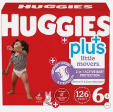 Huggies Plus Diapers Size 6: 35lbs and up, 126ct - Free Shipping - New 