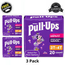  3 Pack Pull-Ups Girls' Potty Training Pants, 3T-4T 32-40 lbs , 20 Count