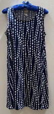 CHICO's Dress Women Small - 0 Sleeveless Navy Blue Diamonds Knee Length Stretch