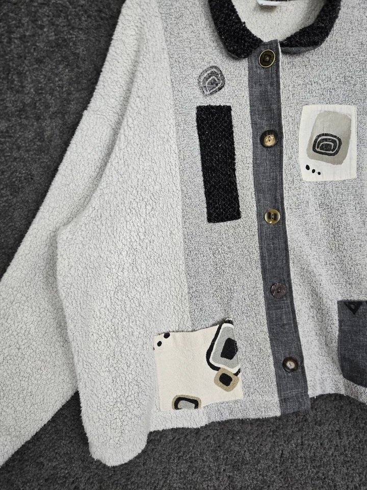 Cárdigan Suéter Vintage Mujer 2XL 3XL Geométrico Abstracto Abuela Retro Pullover Foto 2 de 4