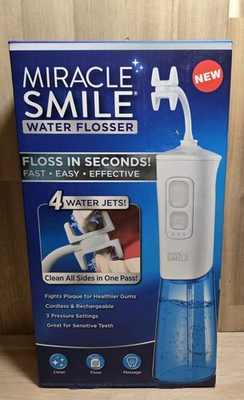 #ad Miracle Smile Water Flosser Cordless Rechargeable 360° Clean 3 Settings New $36.99