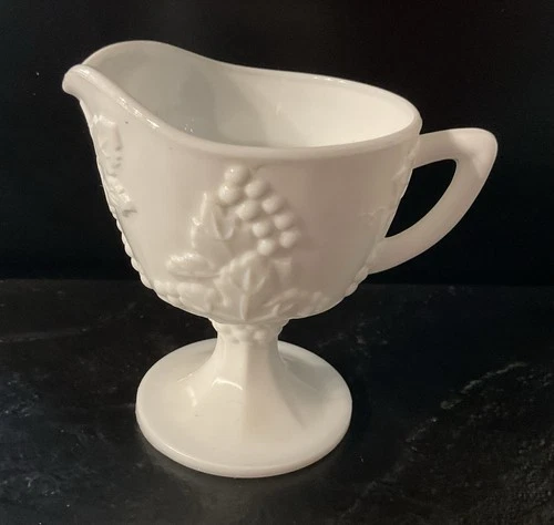 Indiana Milk Glass Colony Harvest Grape Pattern Creamer VTG