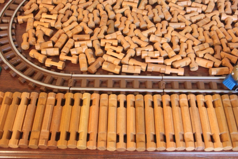 Lincoln бревна огромный лот 326 штук винтажный поезд набор мост 3 автомобиля крыши окна - Изображение 3 из 4