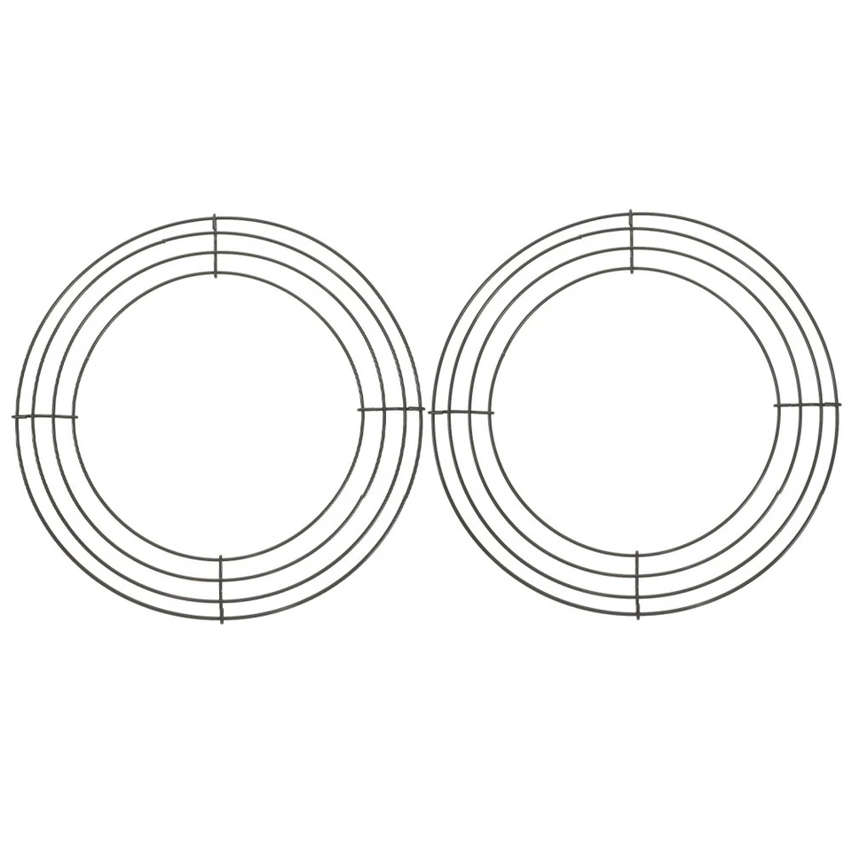 2Pcs Wreath Frame Round Wire Wreath Form for DIY Floral Decorations - image 2 of 4