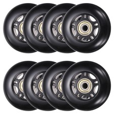 Inline Skate Wheels with Bearings, Roller Skate Wheel 72mm, 8Pack, Black