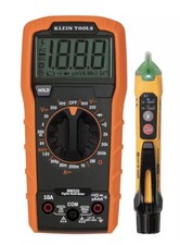 Multímetro digital Klein Tools MM320 y probador de voltaje sin contacto NCVT-3p