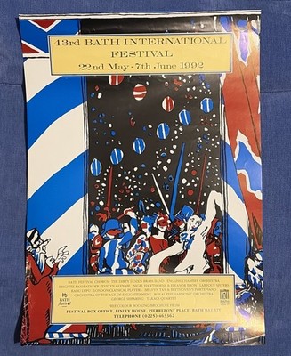 Vintage Original Poster 1992 43rd Bath International Festival Home Decor Design