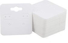 100Pcs 2Inch White Earring Holder,Cards Hanging Earring Cards for Earring Displ