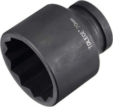 Black Impact Socket Tolece 1-inch Drive 70mm 12-point Black Impact Socket Tolece 1-inch Drive 70mm 12-point