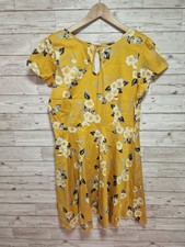 Lady Vintage Plus Size Dress Size 24 Floral Yellow Short Sleeve Made In London