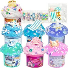 7 Pack Slime Kits, Butter Slime,Cloud Slime kit for Girls Ages 8-12,Crunchy Slim