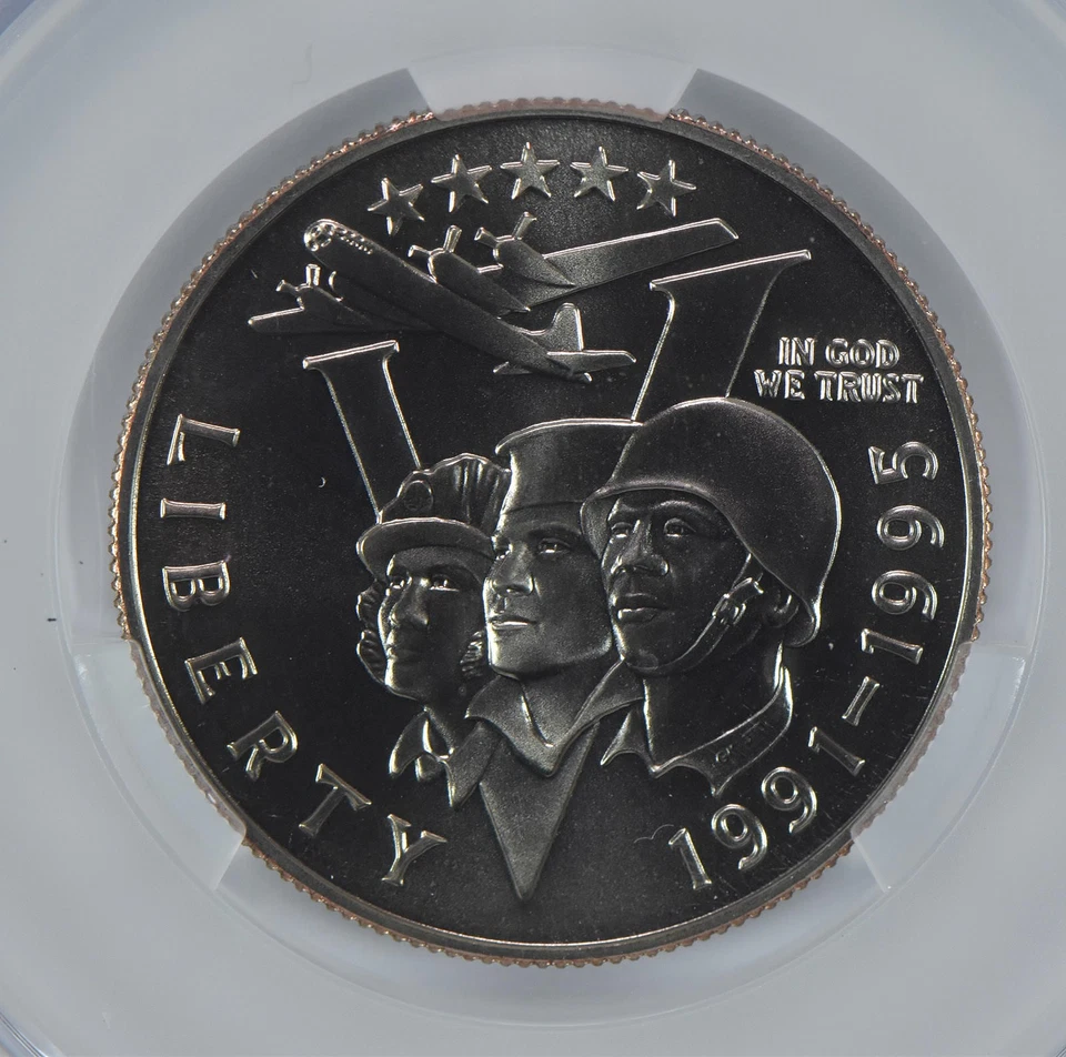 1991-95-P World War II Commemorative Half Dollar MS69 CAC CACg *2756 - Image 3 of 4