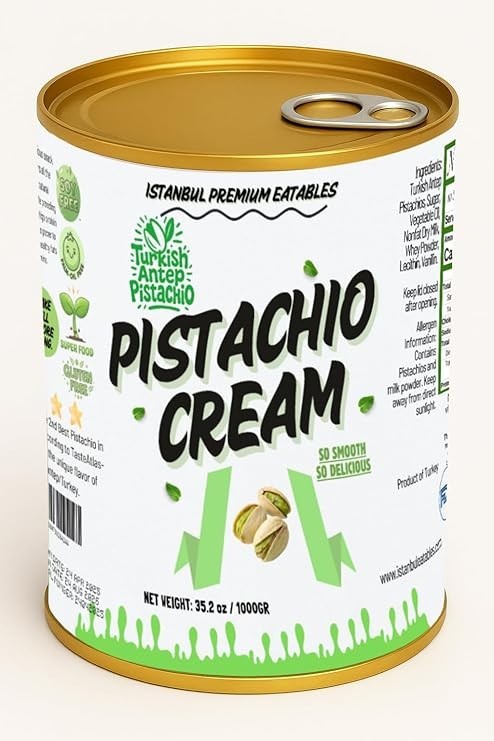 Crema de pistacho Istanbul Premium 2,2 lb (1 kg) - Crema de pistacho para postres EE. UU.