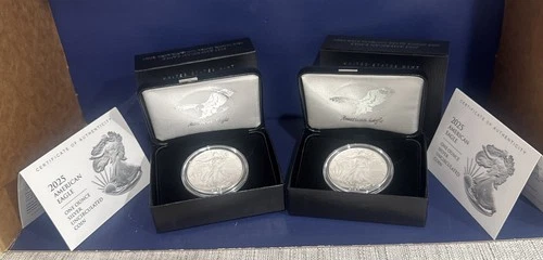 2x’s 2025 American $1 Eagle 1oz Silver Uncirculated MintMark W Coin