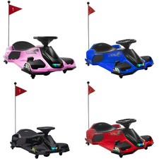 Aosom 12V Electric Drifting Go Kart w/ Slow Start, Music, Lights