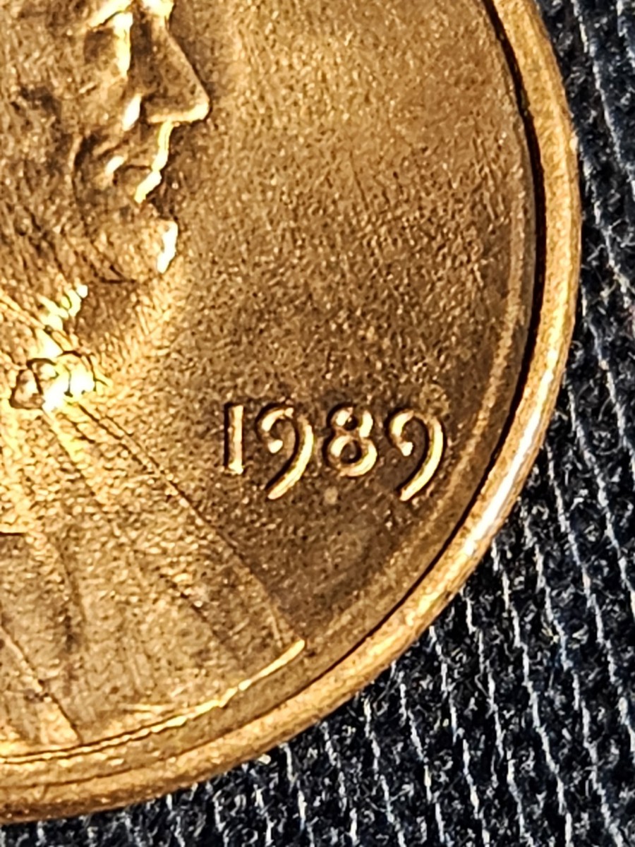 2341.　極美品　エラー　？　1989年　D　リンカーン　1セント　コイン 1989 D Penny Errors Struck Off Center, Close AM, DDR, (MS