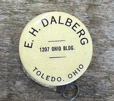 Antique E. H. Dalberg Toledo Ohio Celluloid Furniture Advertising Tape Measure