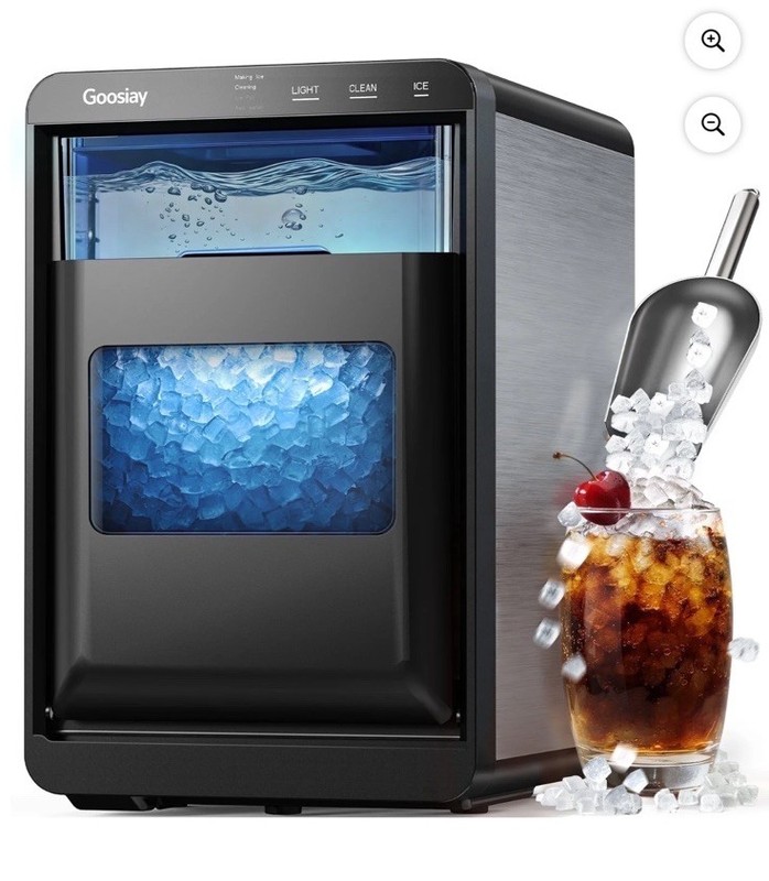 Goosiay Nugget Ice Maker Countertop, 44 Lbs Day Portable Pebble Sonic Ice