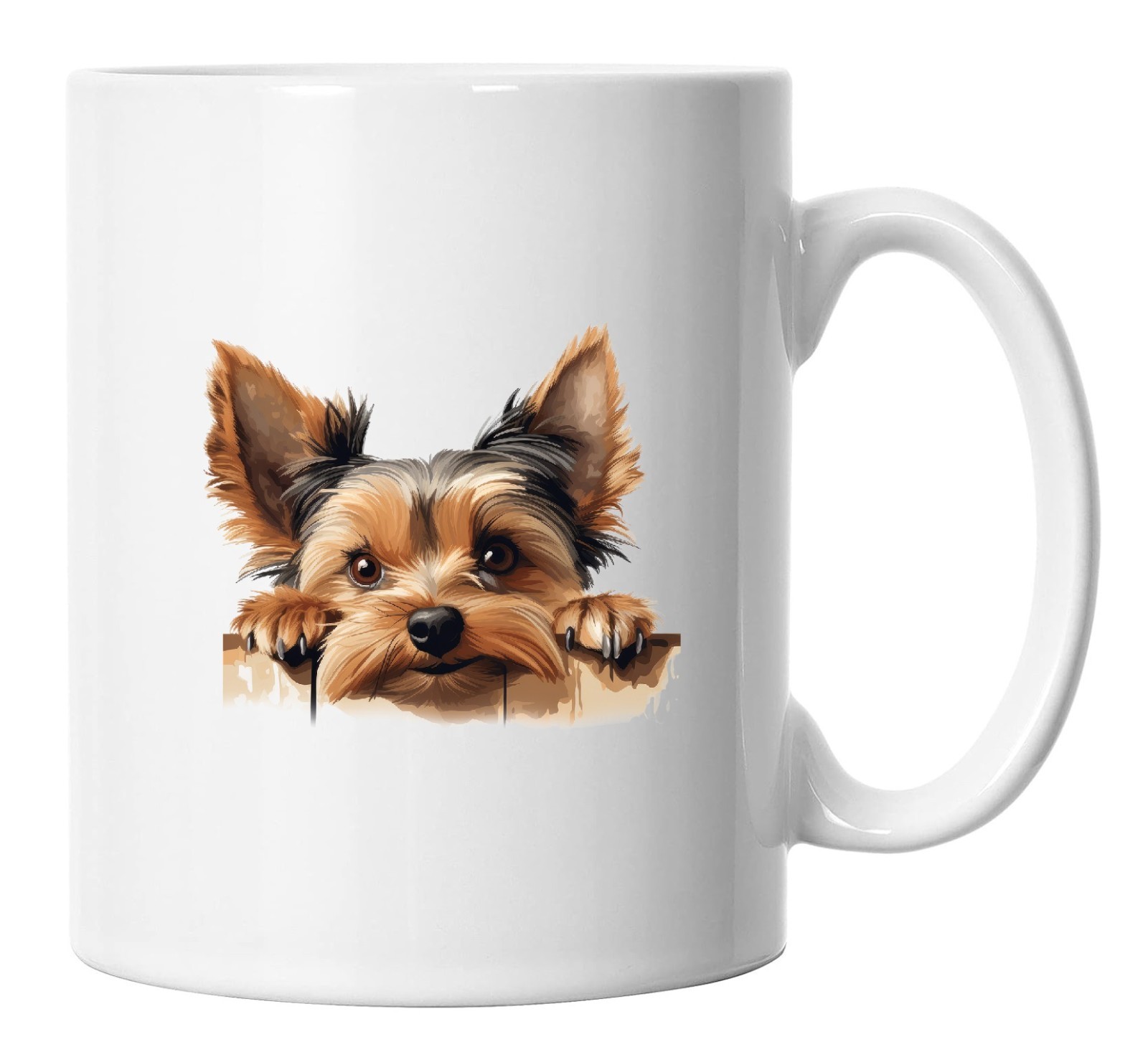 Yorkshire Terrier Image Mug Peeking Peeping, Yorkshire Terrier Picture Mug
